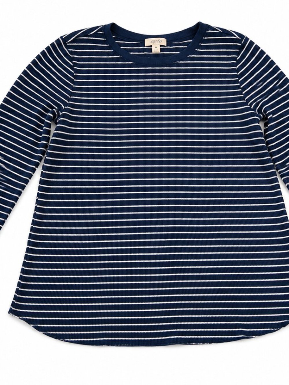 Striped Knit Top Flat Lay | Style&Co | Size M | For Women | Color Navy,White